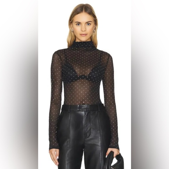 MISHA COLLECTION Tops - MISHA COLLECTION The MISHA Sandra Mesh Top with sequin embellished fabric small